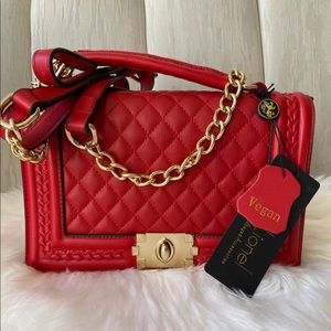 🍒 Quilt Vegan Leather Crossbody Purse